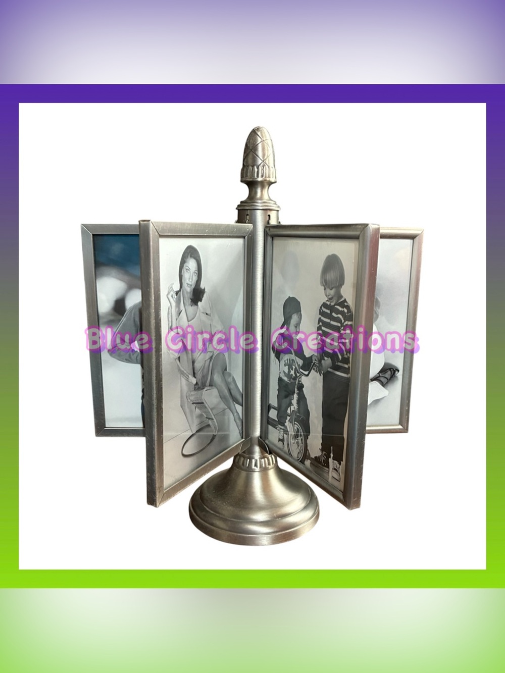 Royal Limited Vintage Picture Frame Silver Holds 12 Photos Spins